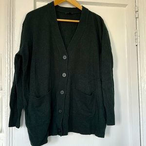 COS Forest Green Wool Cardigan, size Small